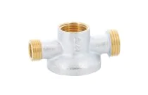 1348 - Applique laiton chromé 4MS double mâle 1/2'' femelle 1/2'' sortie 3/8''