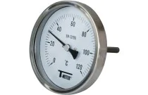 1685 - Thermomètre bimétallique à cadran D100 axial plongeur 77mm