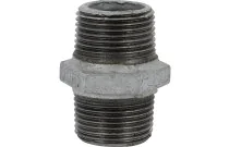 280G - Raccord fonte malléable mamelon double mâle mâle galva BSP