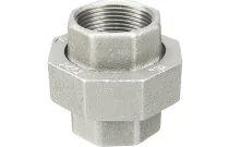 330G - Raccord fonte malléable union égal femelle joint plat galva BSP