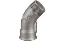 40N - Raccord fonte malléable courbe mâle femelle grand rayon 45° noir BSP