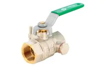 506 - Vanne à sphère laiton titré 4MS NF femelle femelle à purge poignée verte