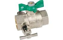 vanne laiton 4ms nf ff papillon vert portée plate large chromée percée manette papillon aluminium vert