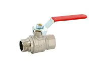 Vanne sphère laiton industrie filets longs MF poignée rouge