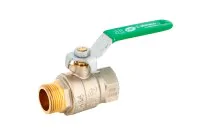 Vanne sphère laiton  4MS NF MF poignée plate verte