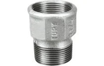 529AG - Raccord fonte malléable allongé mâle femelle égal galva BSP