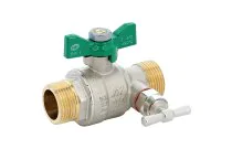 Vanne sphère laiton 4MS NFMM purge papillon vert