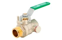  Vanne sphère laiton 4MS NF MF purge poignée plate verte