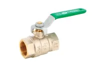 Vanne sphère laiton 4MS NF FF poignée plate verte