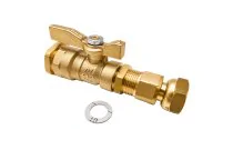 654T - Robinet télescopique pour rail de compteur droit écrou 3/4''-PE DN25