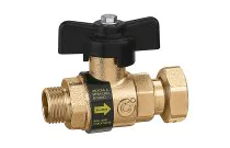 655 - Vanne à sphère laiton 4MS clapet intégré et écrou prisonnier mâle femelle