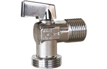 685 - Vanne à sphère équerre pour machine à laver laiton chromé mâle 1/2''-3/4''