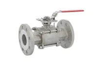 711 - Robinet à tournant sphérique inox 3 pièces à brides avec platine ISO