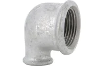 90RG - Raccord fonte malléable coude réduit 90° femelle galva BSP