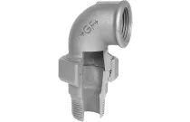 97N - Raccord fonte malléable coude union mâle femelle joint plat noir BSP