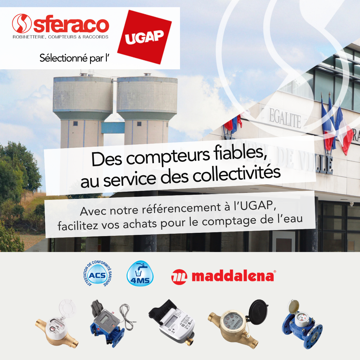 Sferaco sélectionné par l'UGAP, des compteurs dédiés aux réseaux de distribution d'eau potable